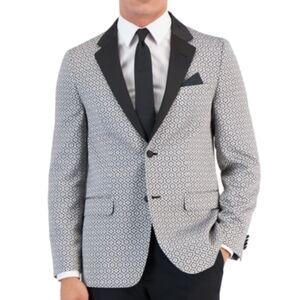 NWT Vince Camuto Men's Slim-Fit Evening Jacket Blazer Size 48R Black White